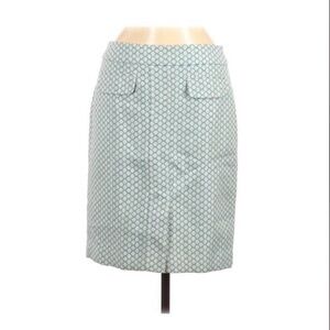 Ann Taylor Light Blue Geometric Pencil Skirt